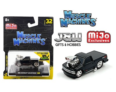 #ad Muscle Machines 1993 Chevrolet 454 SS Pickup Truck Black 1 64 $9.99