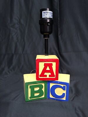 #ad Alphabet ABC Letter Blocks Nursery Baby Kids Room Lamp NO SHADE 9 1 2” Tall $17.99