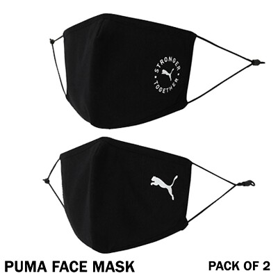 #ad PUMA FACE MASK ADJUSTABLE 5 LAYER PROTECTION REUSABLE MASK UNISEX SET OF 2 $21.38