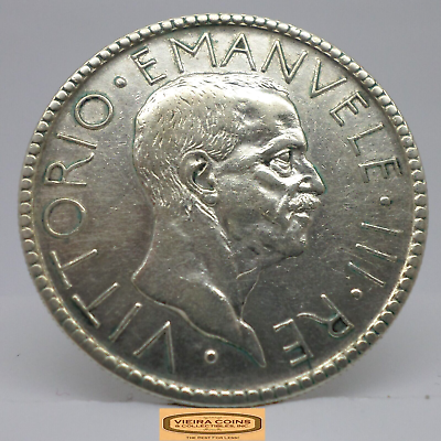 #ad 1928 R Italy Silver 20 Lire #C35928NQ $129.99