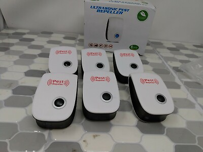 #ad 6 PACK Ultrasonic Pest Repeller Repellent Plug In Mice Spiders Open Box $1.25