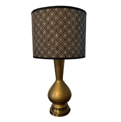 #ad VTG Mid Century Modern Dark Gold Tall Table Lamp 32” Works Great $75.00