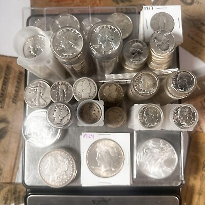 #ad #ad U.S. Silver Scale Mixed Lot Vintage U.S. Silver Coins $46.49