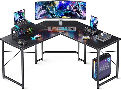 #ad L Shaped Desk Corner Gaming Desk Computer Desk with Large Desktop Work Place $134.00