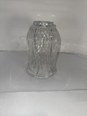 #ad #ad Cut Etched Crystal Heavy Glass Boudoir Table Lamp Shade 7“ H 1.25” amp; 4”Opening $12.50