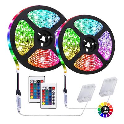#ad 6.56 feet Battery Powered LED Strip Lights DIY Indoor and Outdoor Decoration... $37.86