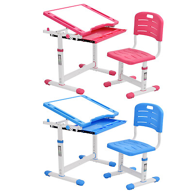 #ad Kids Study Desk and Chair Set Adjustable Desk Study Desk With Storage Bins $245.29