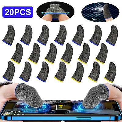 #ad 20pcs Gaming Finger Sleeve Touch Screen Mobile Game Controller Sweatproof Gloves $9.48