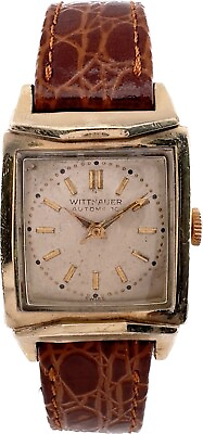 #ad Vintage Wittnauer 17J Men Automatic Wristwatch 9SRB 10k Gold Filled Rectangular $75.00