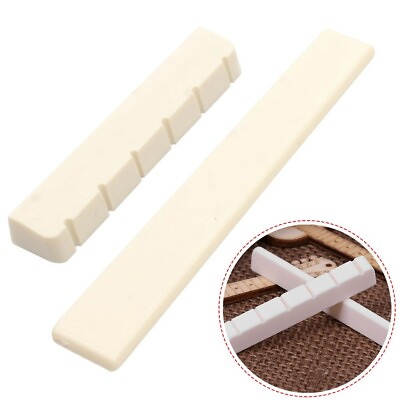#ad 6 String Bone Classical Guitar Bridge Saddle And Nut Replacement Parts 80mm 52mm $7.58