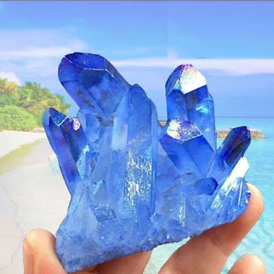 #ad Natural Blue Crystal Gems Stone Cluster Mineral Specimen Reiki Healing Decor New $8.36