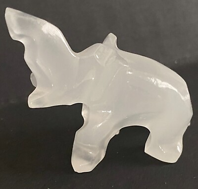#ad 1.5quot; Elephant Statue Natural Stone Carved Crystal Reiki Healing Figurine Decor $8.00