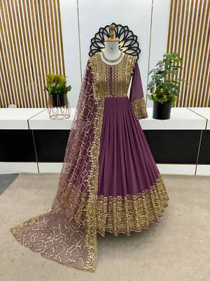#ad Presenting New Wedding Wear Designer Collection Faux Georgette Gown And Dupatta $71.00