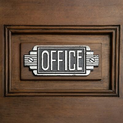 #ad Streamlined Art Deco Cast Iron Office Door Sign $18.90