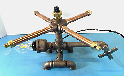 #ad Steampunk Lamp Helicopter Nightlight Kids Novelty Industrial Pipe Lamp $165.00