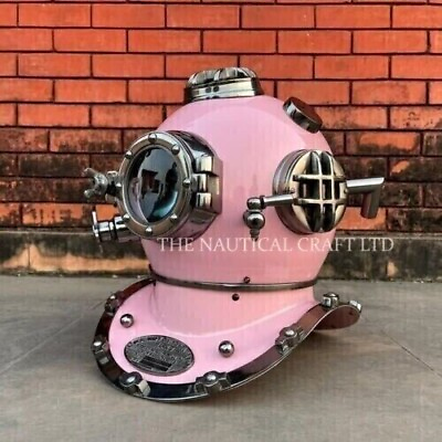 #ad New Diving Helmet US navy mark V divers helmet Baby pink color nautical Replica $207.40