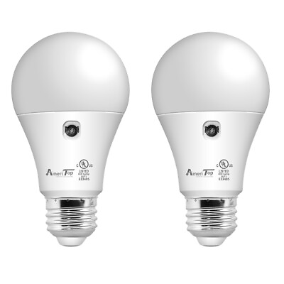 #ad 2 Pack Dusk to Dawn Light Bulbs A19 LED Sensor Bulbs Automatic On Off Daylight $11.99