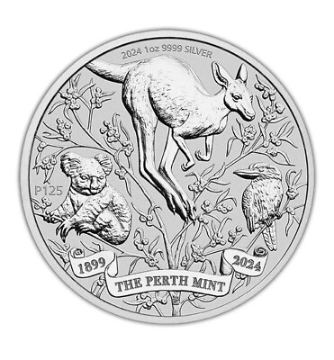 #ad 2024 Australia The Perth Mint#x27;s 125th Anniversary BU 1 oz .999 Fine Silver Coin $33.00