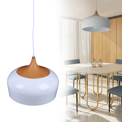 #ad Modern Wood Pattern Pendant Light Lighting Ceiling Fixture Hanging Lamp White $18.00