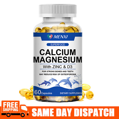 #ad Magnesium Zinc Vitamin D3 Calcium 1000 MG Complex 60 Capsules High Absorption $11.29