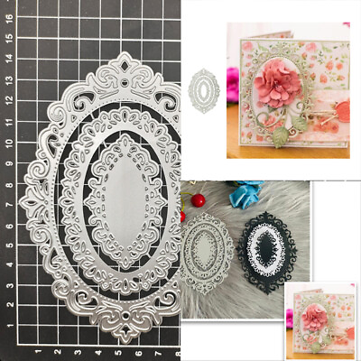 #ad Oval Lace Frame Background Metal Cutting Dies DIY Scrapbooking Embossing Stencil $5.09