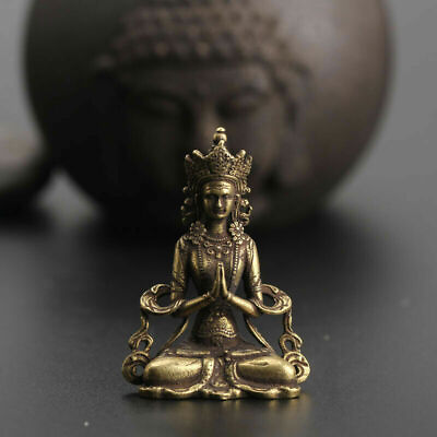 #ad Chinese Collection old Asian Brass guanyin tara godness Exquisite statue $3.20