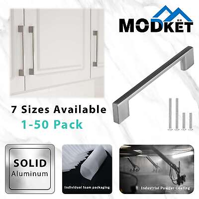 #ad Brushed Nickel Modern Cabinet Handles Bar Pulls Kitchen Bathroom Drawer Hardware $106.00