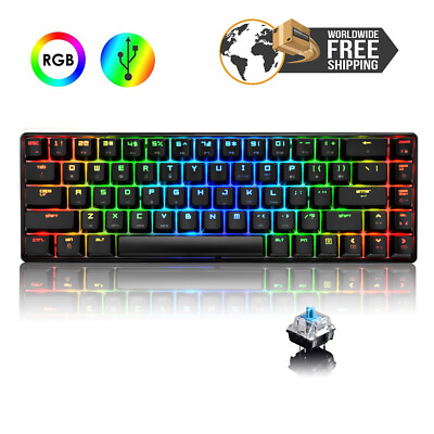 #ad 60% Wired Compact Mechanical Gaming keyboard RGB Backlit Type C for PC Xbox PS4 $40.89