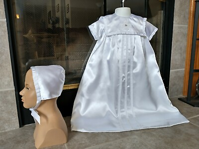 #ad Reborn Baby Girls or Boys Satin Christening Gown Baptism Outfit Size 0 6 Months $78.99