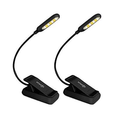 #ad VAVOFO Clip On Rechargeable Reading Light 7 LEDs with 3 Colortemperature Black $34.41