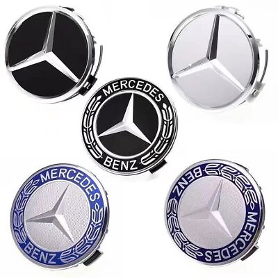 #ad 4PCS 75mm Wheel Center Caps Hub Caps Cover Logo Emblem Hubcaps for Mercedes Benz $10.65