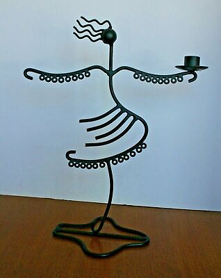 #ad Modern Wrought Iron Stick Woman African Tribal 15quot; Earring Jewelry Tree $50.00