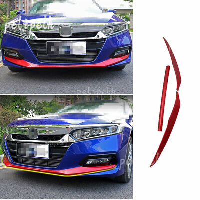 #ad Fit For Honda Accord 10th 2018 2020 Front Bumper Lower Strip Guard Trim ABS Red $125.20