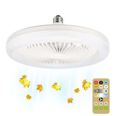 #ad Enclosed Mini Ceiling Fan Bulb E26 Bulb with Fan Memory Function 3 Level o... $72.30
