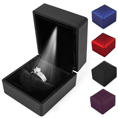 #ad LED Ring Box Jewelry Case Engagement Wedding For Women Gifts Box USA $7.99