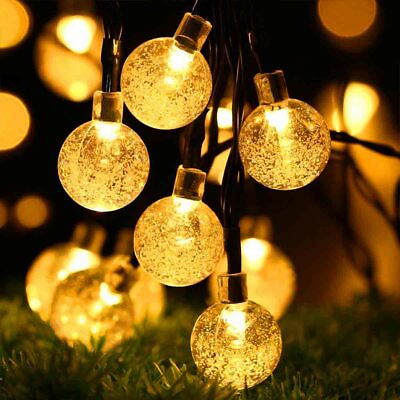 #ad Outdoor String Lights Patio Party Yard Garden Wedding 50 Solar Powered LED Bulbs $14.86