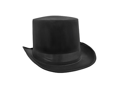 #ad Tall Satin Top Hat Victorian Ringmaster Steampunk Dickens Formal Costume Black $17.99
