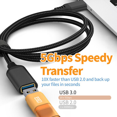 #ad USB 3.0 Extension Extender Cable Cord Type A Male to A Female 1.6 16FT 5Gbps $8.49