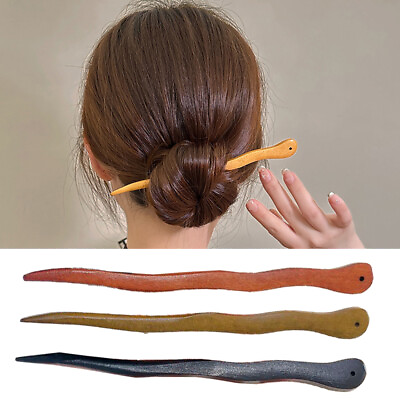 #ad Retro Imitation Wooden Sandalwood Hair Pin Stick Chopstick Hair Styling Tools C $1.79