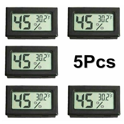 #ad 5 PCS Digital LCD Indoor Temperature Humidity Meter Thermometer Hygrometer USA $12.69
