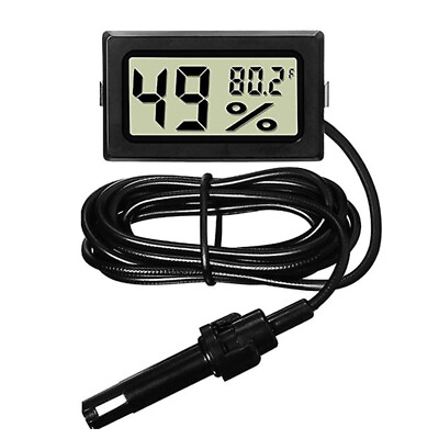 #ad Mini Reptile Terrarium Digital Thermometer Hygrometer with Probe Humidity Gauge $8.99