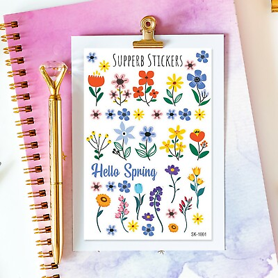 #ad Supperb Bullet Journal Scrapbook Stickers Planner Stickers Spring Flowers $15.99