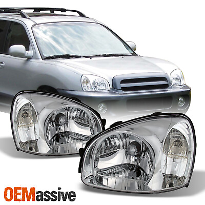 #ad Fits 2003 2006 Santa Fe Replacement Headlights lamps LeftRight 03 04 05 06 sets $81.99