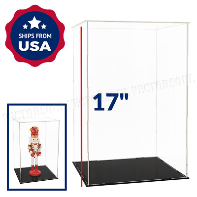 #ad 17quot; Large Acrylic Display Case Dustproof Clear Box Action Figures Self Install $35.19