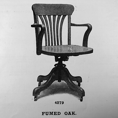 #ad 1912 Oak British Office Chair Antique Print Ad Advertisement London Furniture $16.28
