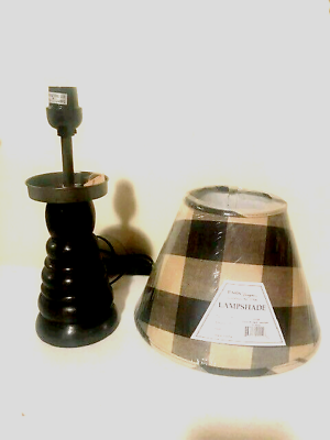 #ad New small Black Wood Lamp with Shade $82.00