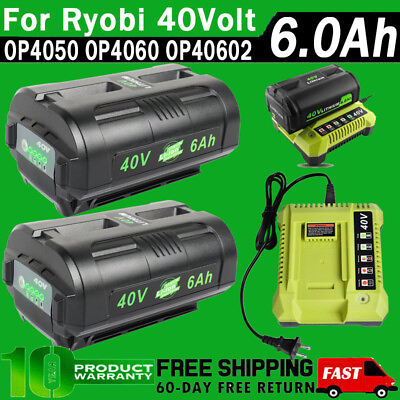 #ad For Ryobi 40V Battery 6.0Ah 40 Volt Rapid Charger LED Lithium OP4050 OP40602 $90.99