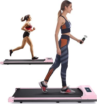 #ad Treadmill Electric Under Desk Slim Flat Walking Machine Pink for 553 $174.99