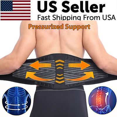 #ad Lower Back Support Brace Lumbar Waist Belt Double Pull Breathable Belt Men Women $18.99