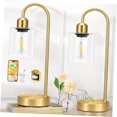 #ad Industrial Gold Table Lamps Set 3 Way Dimmable Touch Desk Lamps Set of 2 $82.13